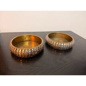 Vintage Set of 2 Pier 1 Imports Candle Holders - Metal & Brass